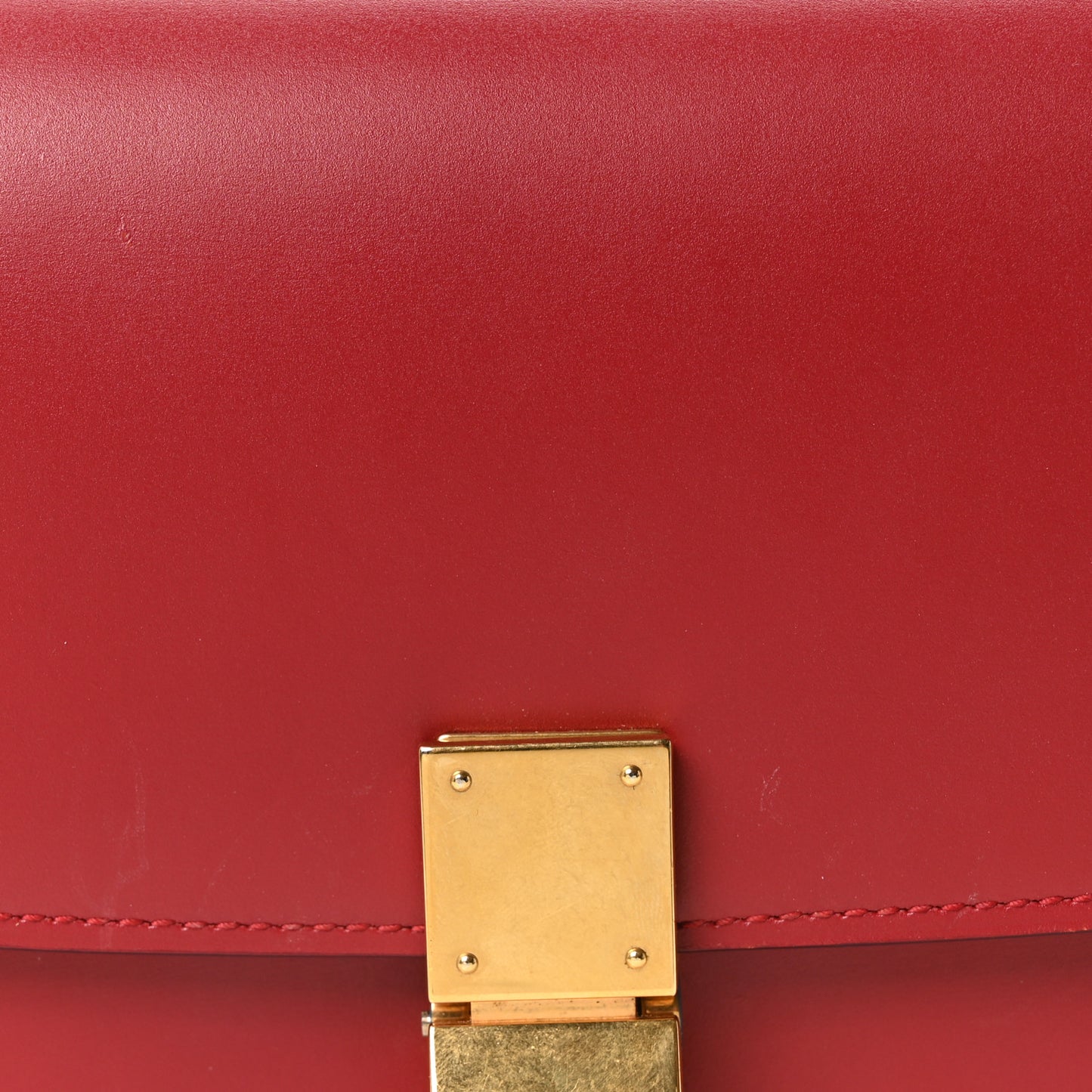 Smooth Calfskin Small Classic Box Flap Bag Red