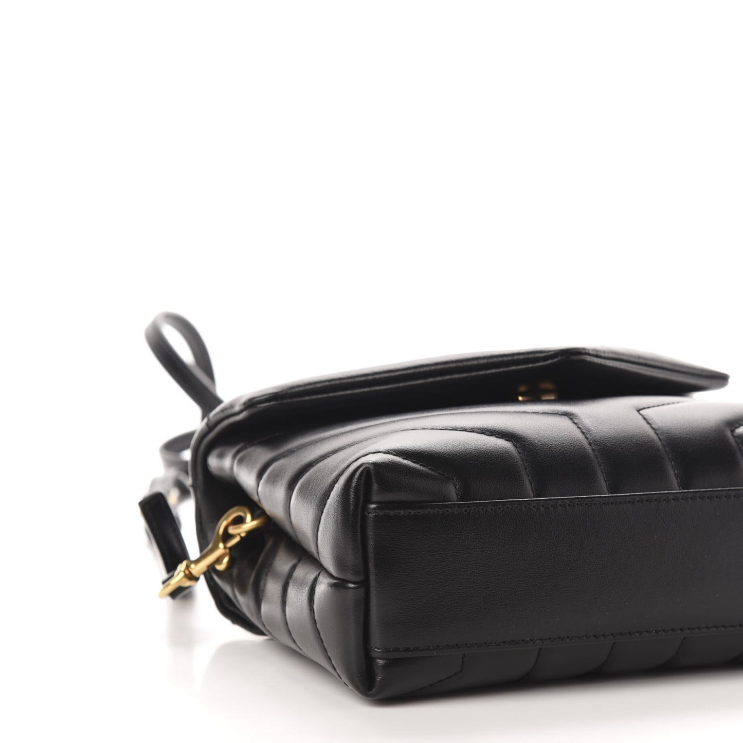 Calfskin Y Quilted Monogram Toy Loulou Crossbody Bag Black