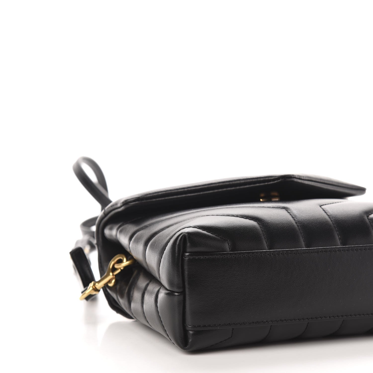Saint Laurent Calfskin Y Quilted Monogram Toy Loulou Crossbody Bag Black 10 of 13