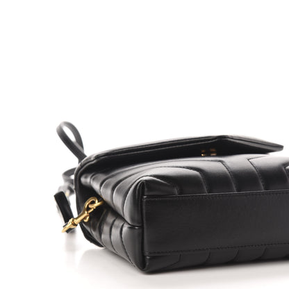 Saint Laurent Calfskin Y Quilted Monogram Toy Loulou Crossbody Bag Black 10 of 13