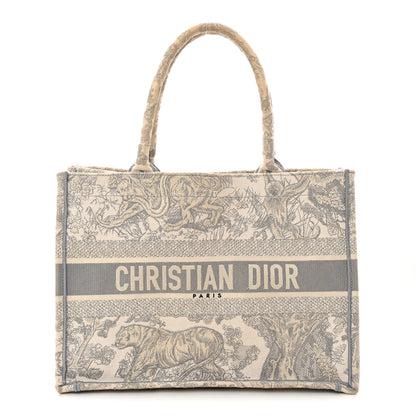 Christian Dior Canvas Embroidered Medium Dioriviera Toile De Jouy Book Tote Gray 1 of 18