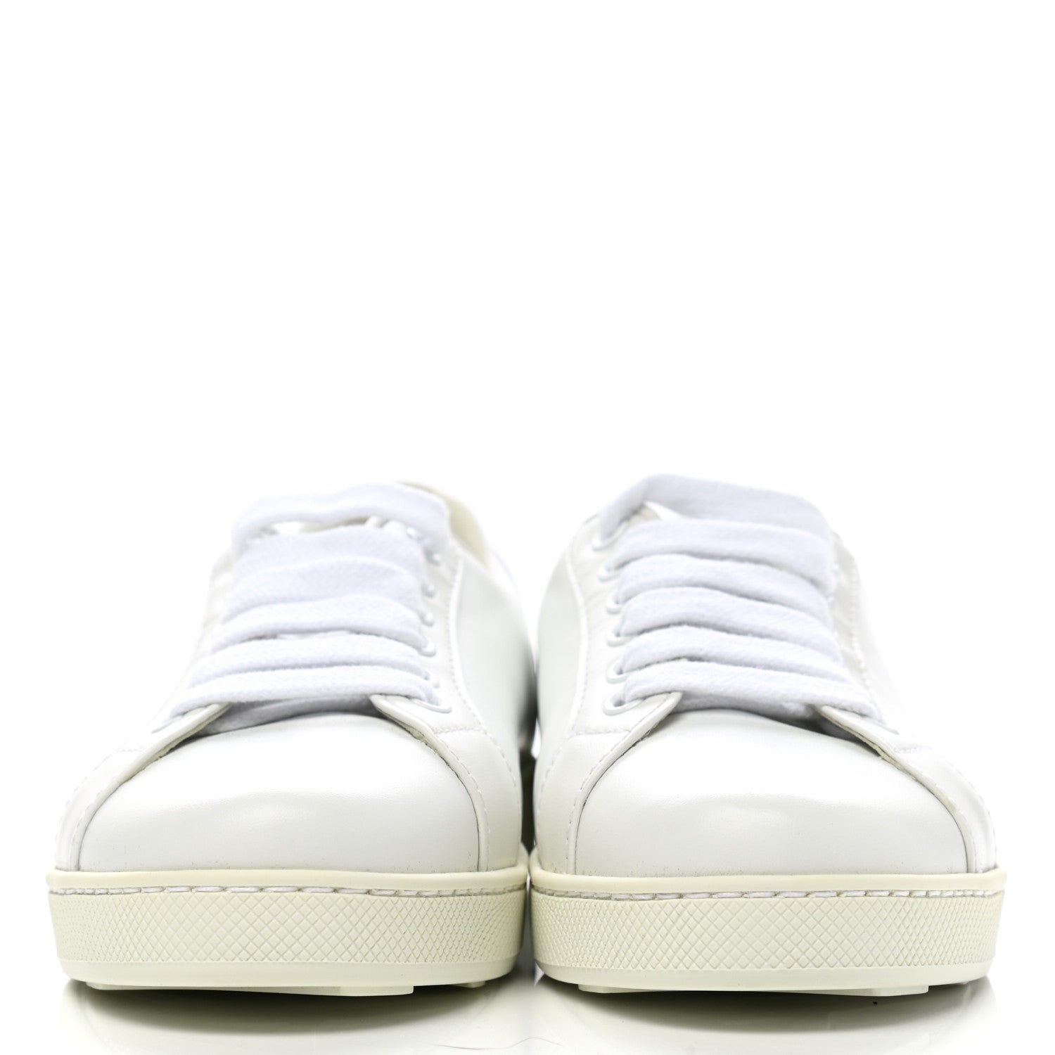 Prada Calfskin Logo Speech-Bubble Sneakers 35 White Black 2 of 9