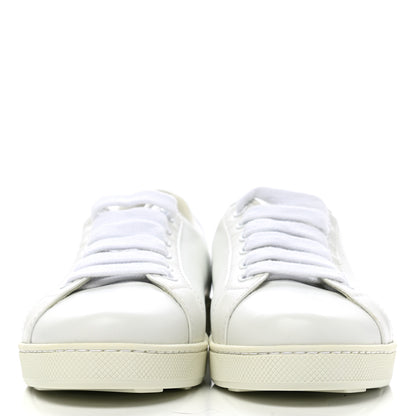 Prada Calfskin Logo Speech-Bubble Sneakers 35 White Black 2 of 9