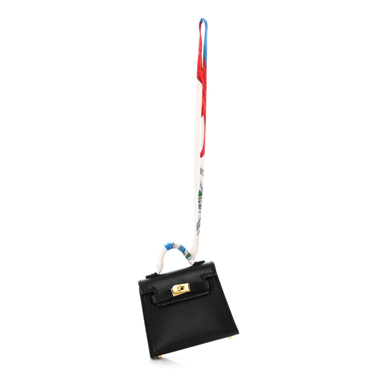 Tadelakt Mini Kelly Twilly Bag Charm Black