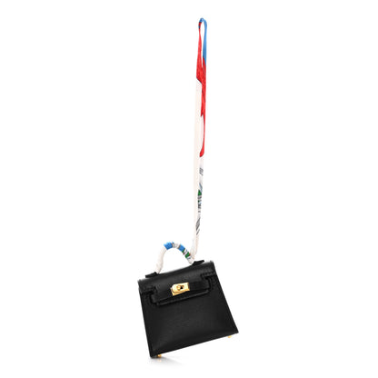 Hermes Tadelakt Mini Kelly Twilly Bag Charm Black 1 of 7