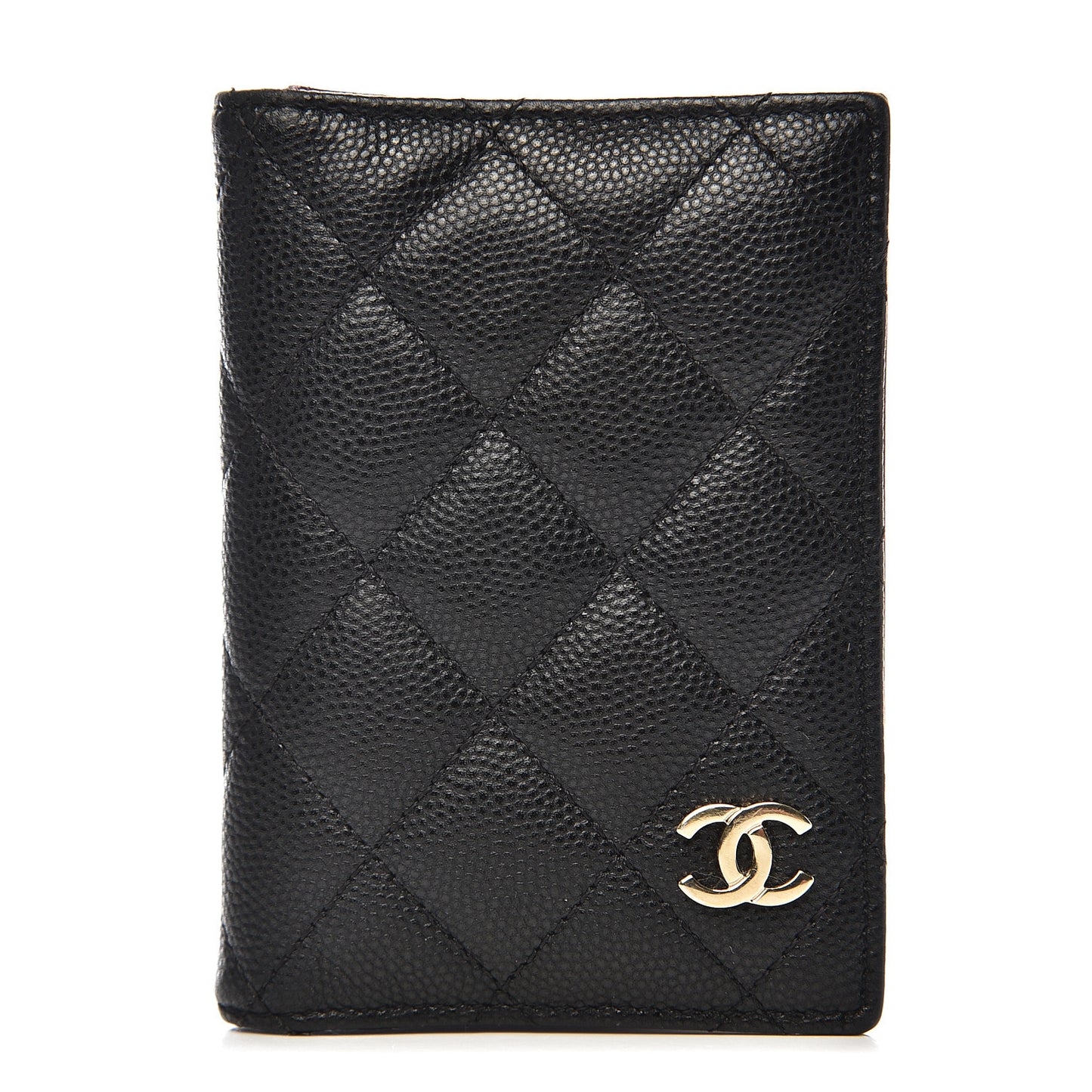 Caviar Quilted Card Holder Wallet Black