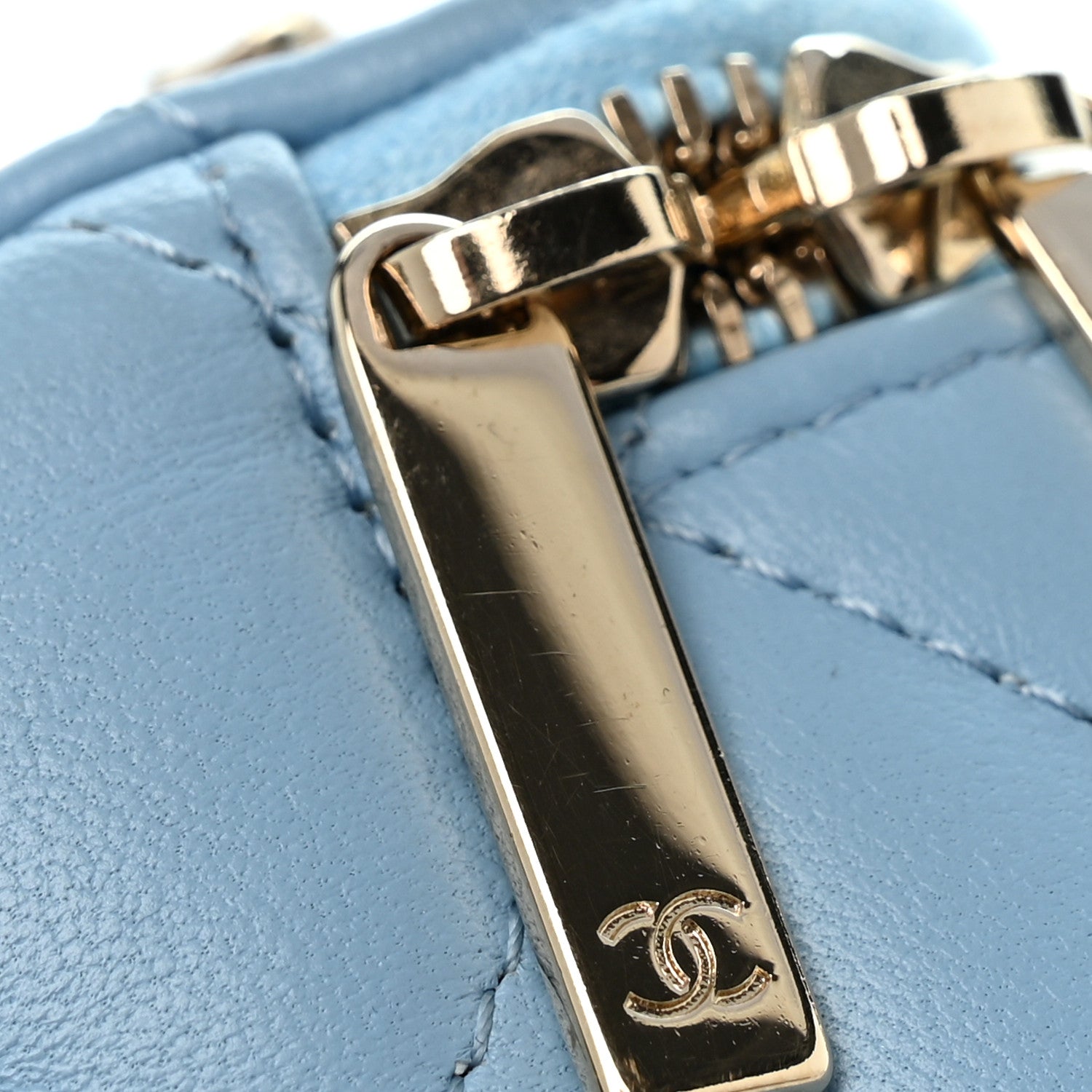 Chanel Lambskin Quilted Enamel Coco Mini Vanity Case With Chain Blue 10 of 10