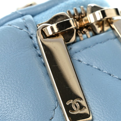 Chanel Lambskin Quilted Enamel Coco Mini Vanity Case With Chain Blue 10 of 10