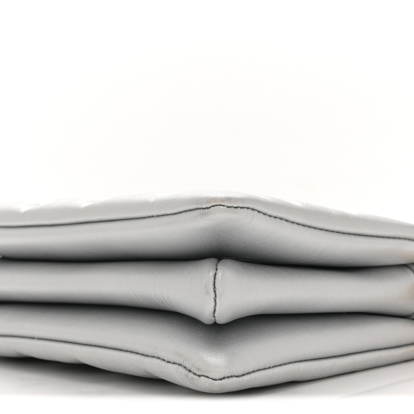 Metallic Lambskin Embossed Monogram Coussin BB Silver