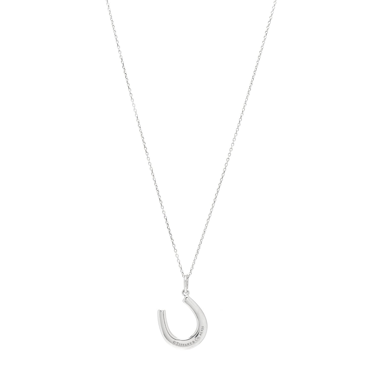 Tiffany Sterling Silver Horseshoe Pendant Necklace 1 of 4