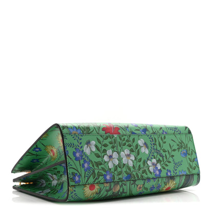 Gucci Calfskin Bamboo Web New Flora Small Nymphaea Top Handle Bag Green 4 of 12