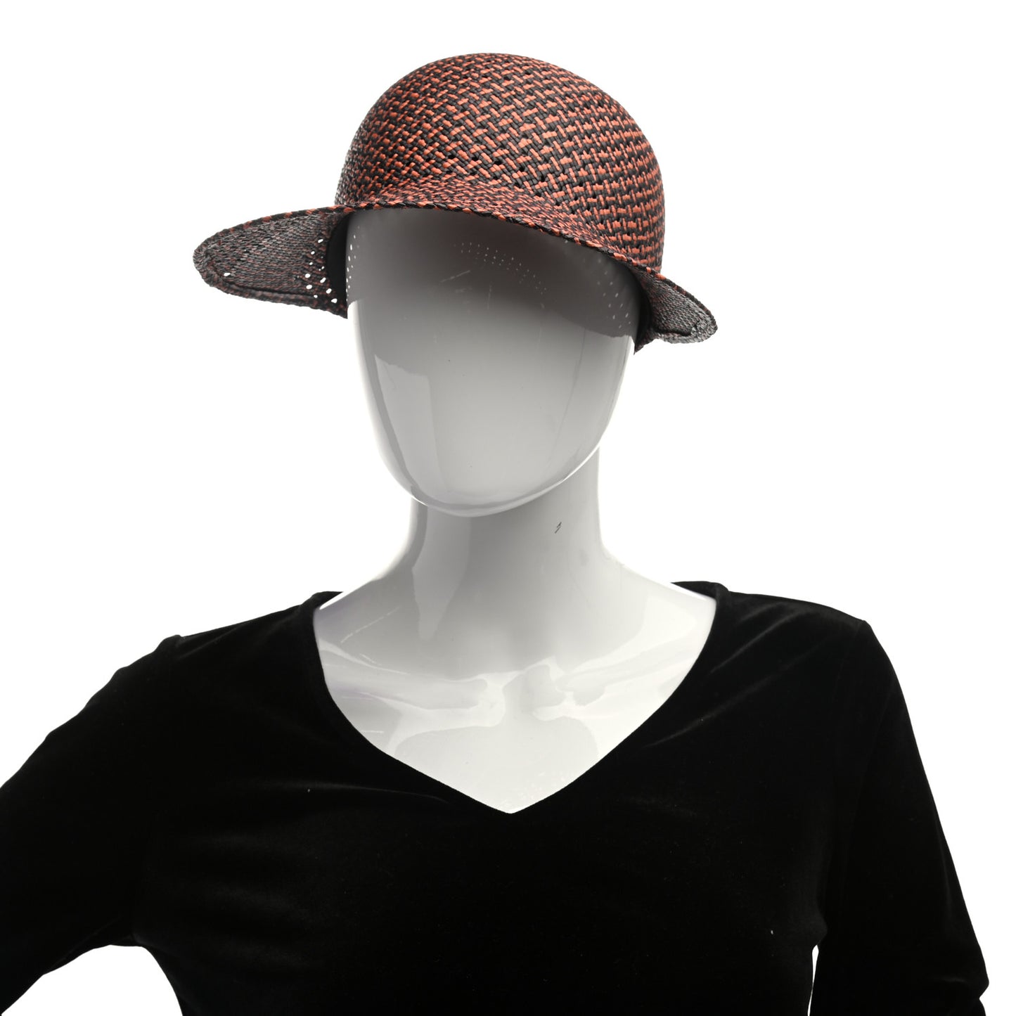 Panama Straw Chapeau Tanzanie Canna Hat 56 Terracotta Black