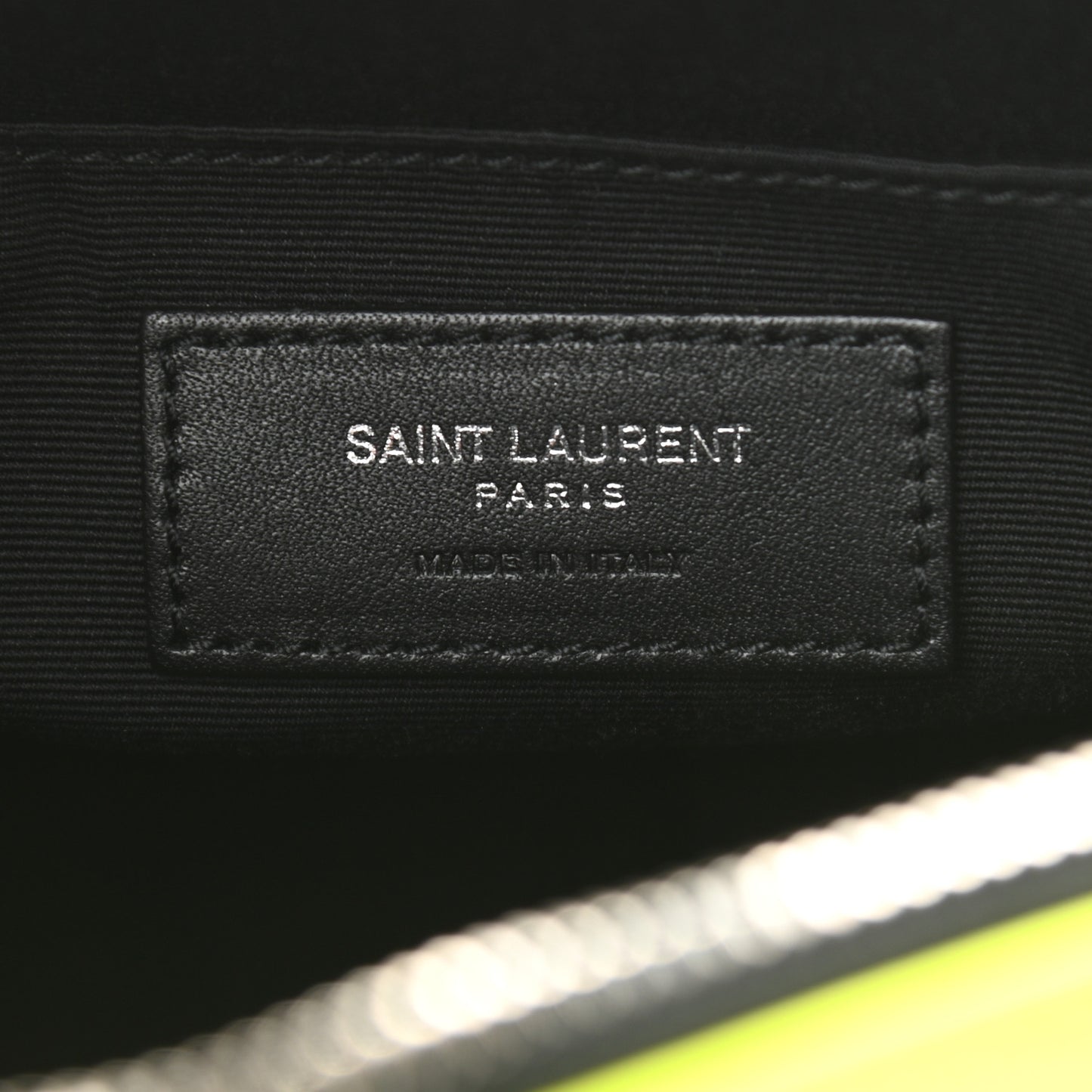 Patent Calfskin Matelasse Monogram Lou Camera Bag Neon Yellow