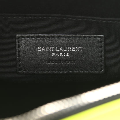 Saint Laurent Patent Calfskin Matelasse Monogram Lou Camera Bag Neon Yellow 6 of 10