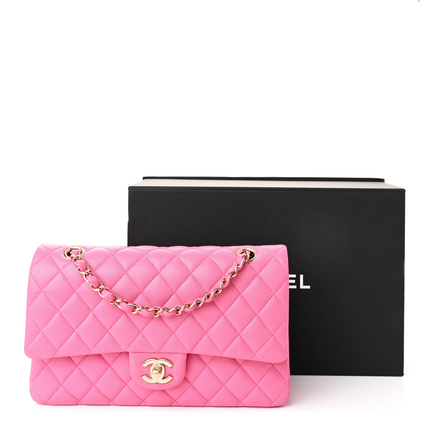 Chanel Caviar Quilted Medium Double Flap Pink 12 of 12