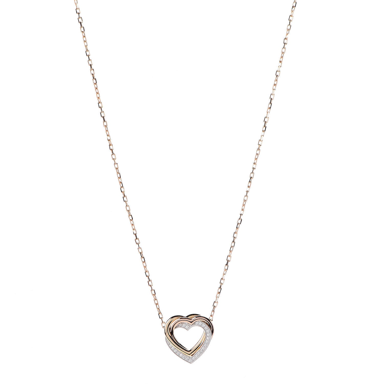 Cartier 18K Pink Yellow White Gold Diamond Trinity Heart Pendant Necklace 1 of 7