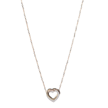Cartier 18K Pink Yellow White Gold Diamond Trinity Heart Pendant Necklace 1 of 7