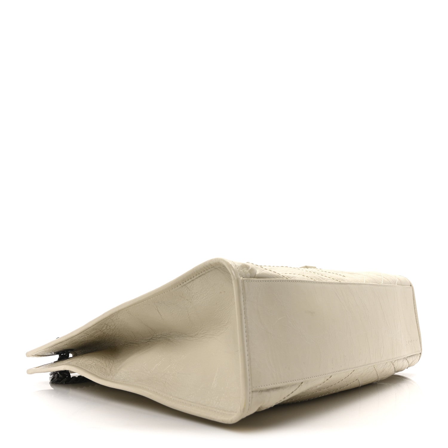 Saint Laurent Crinkled Calfskin Matelasse Monogram Large Niki Shopper Tote Cream Soft 4 of 10