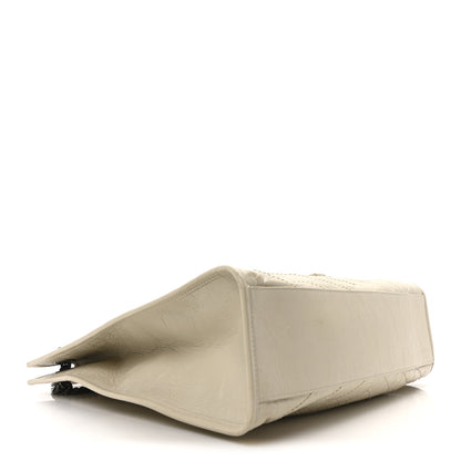 Saint Laurent Crinkled Calfskin Matelasse Monogram Large Niki Shopper Tote Cream Soft 4 of 10