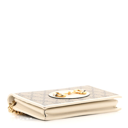 Gucci GG Supreme Monogram Azalea Calfskin Horsebit 1955 Wallet On Chain Beige Ebony Mystic White 4 of 12
