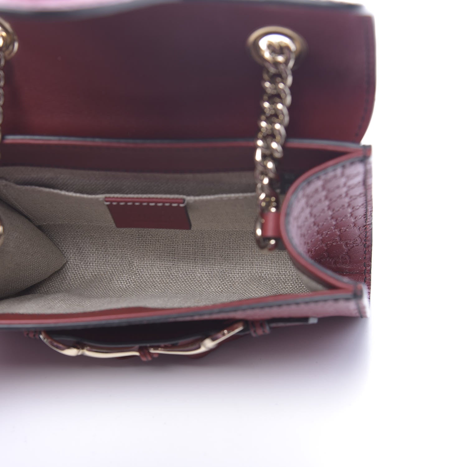 Gucci Soft Microguccissima Mini Emily Chain Shoulder Bag Rosso 5 of 10