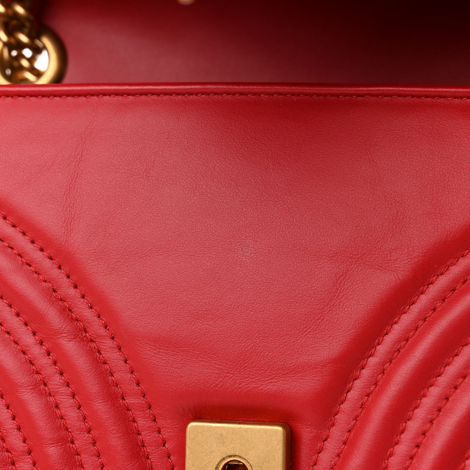 Gucci Calfskin Matelasse Small GG Marmont Shoulder Bag Hibiscus Red 11 of 11