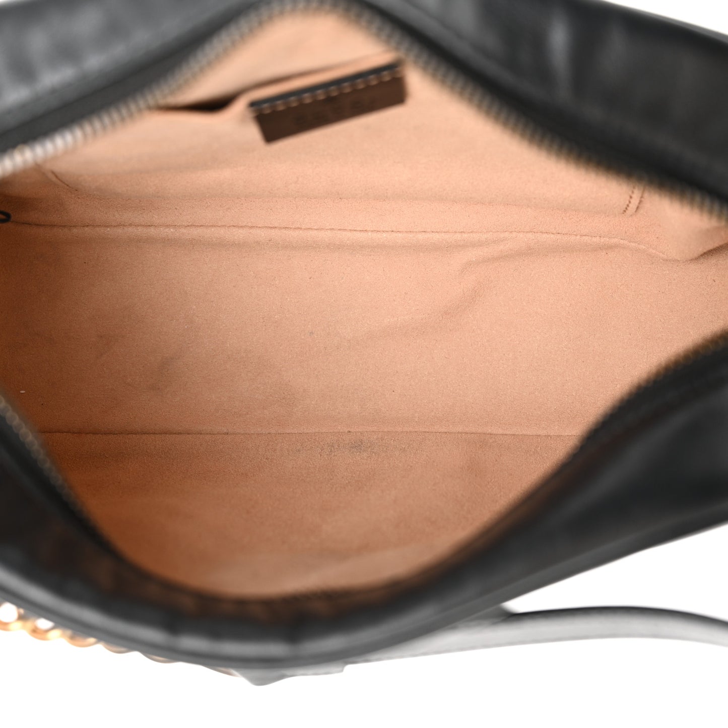 Calfskin Matelasse Small GG Marmont Chain Shoulder Bag Black