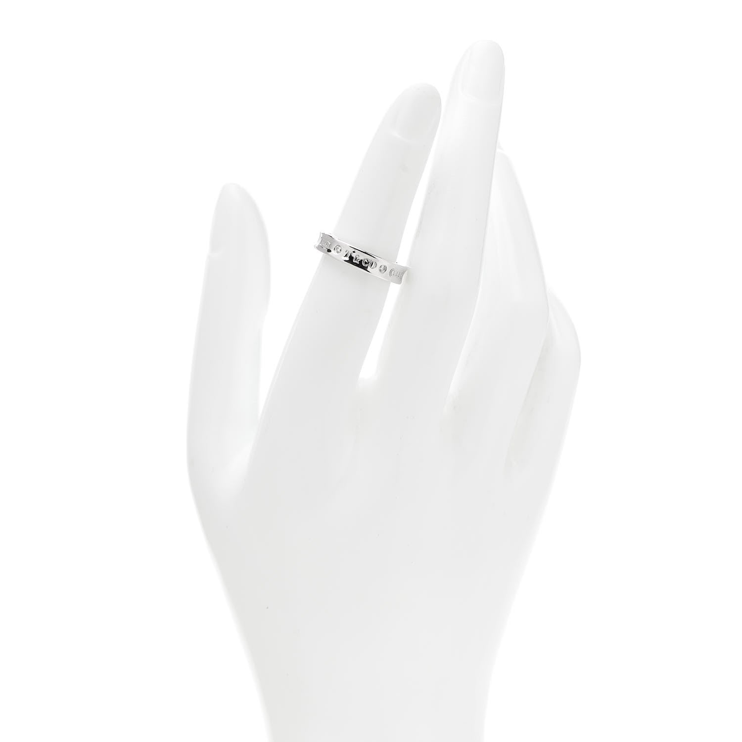 Tiffany 18K White Gold Diamond Narrow 1837 Ring 49 5 2 of 4