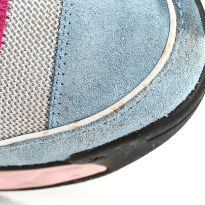 Chanel Fabric Suede CC Sneakers 41 Light Grey Light Blue Fuchsia 14 of 16