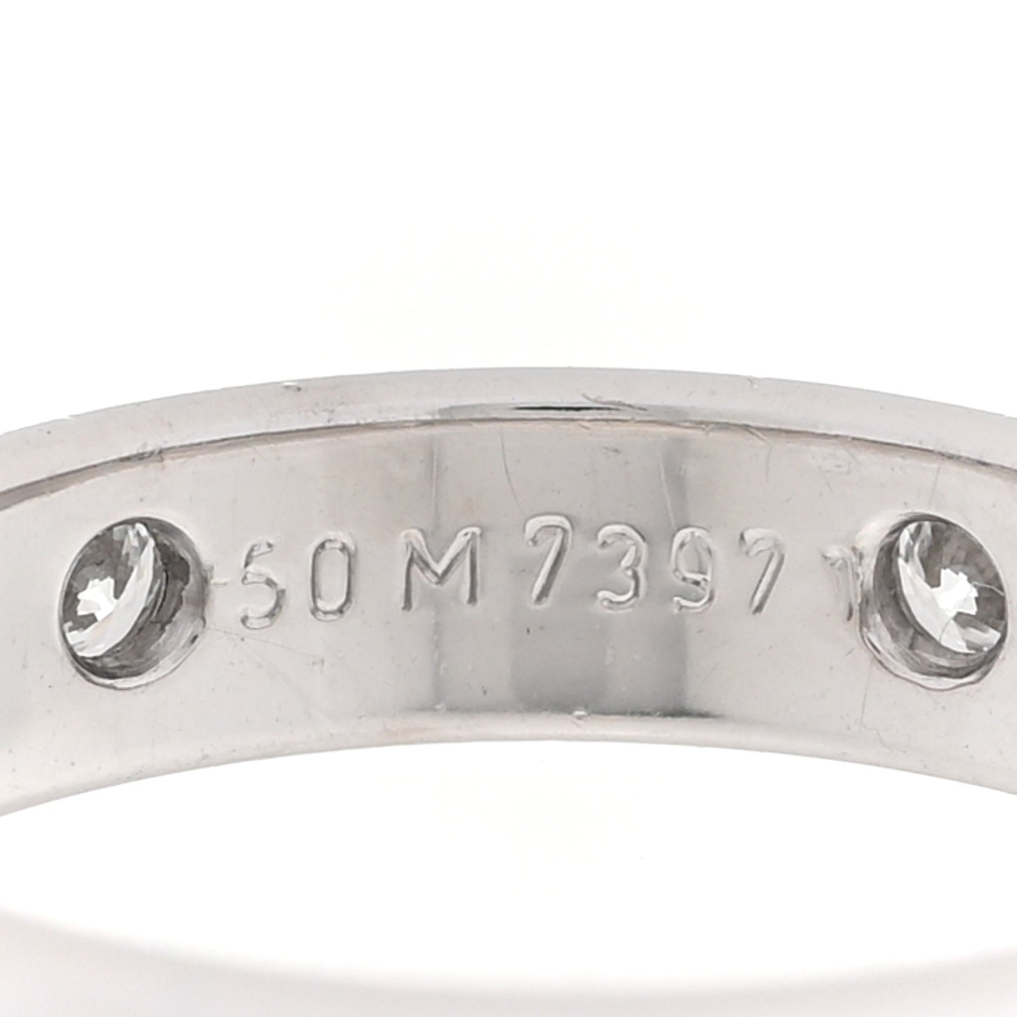 18K White Gold 6 Diamond Stella Band Ring 50 5.25