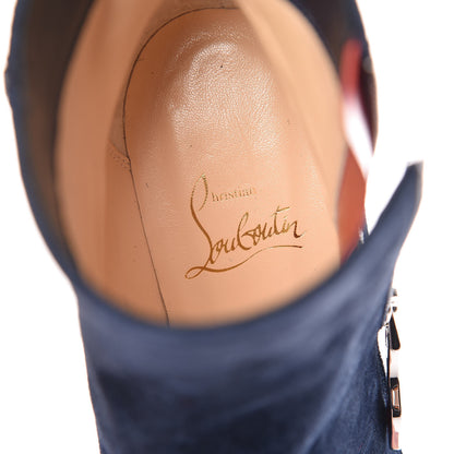 Christian Louboutin Veau Velours Telezip 85 Ankle Bootie 36 Marine Black Lucido 7 of 8