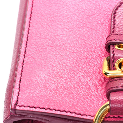 Miu Miu Goatskin Madras Bi-Color Shopping Tote Pink Malva 10 of 10