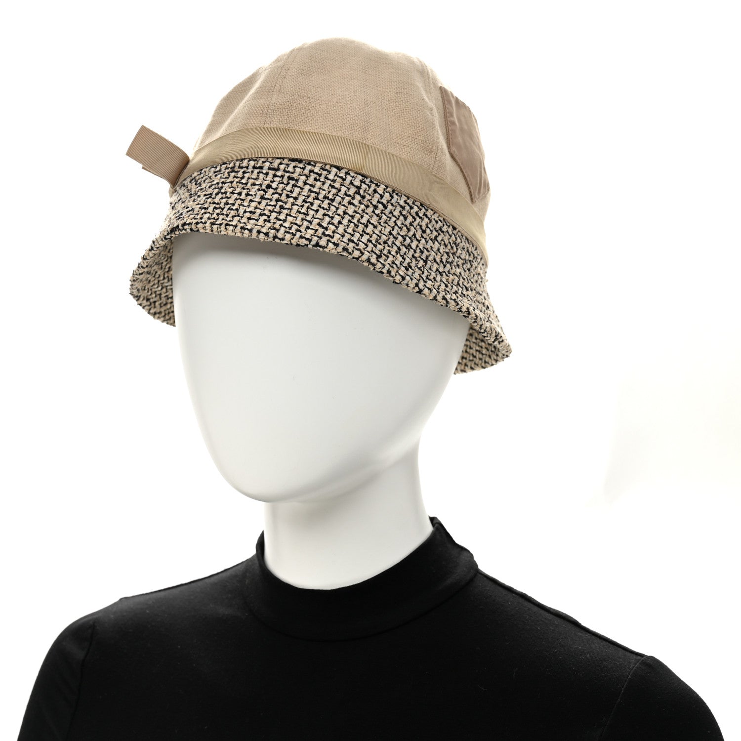 Chanel Tweed Bucket Hat 57 Beige 2 of 10