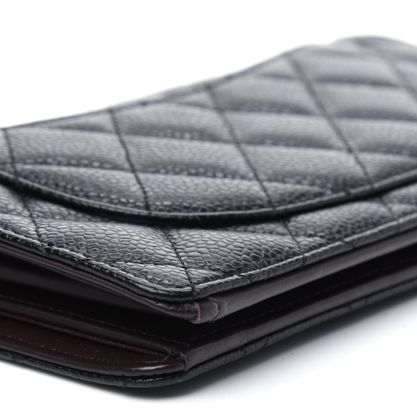 Caviar Quilted Yen Wallet Black