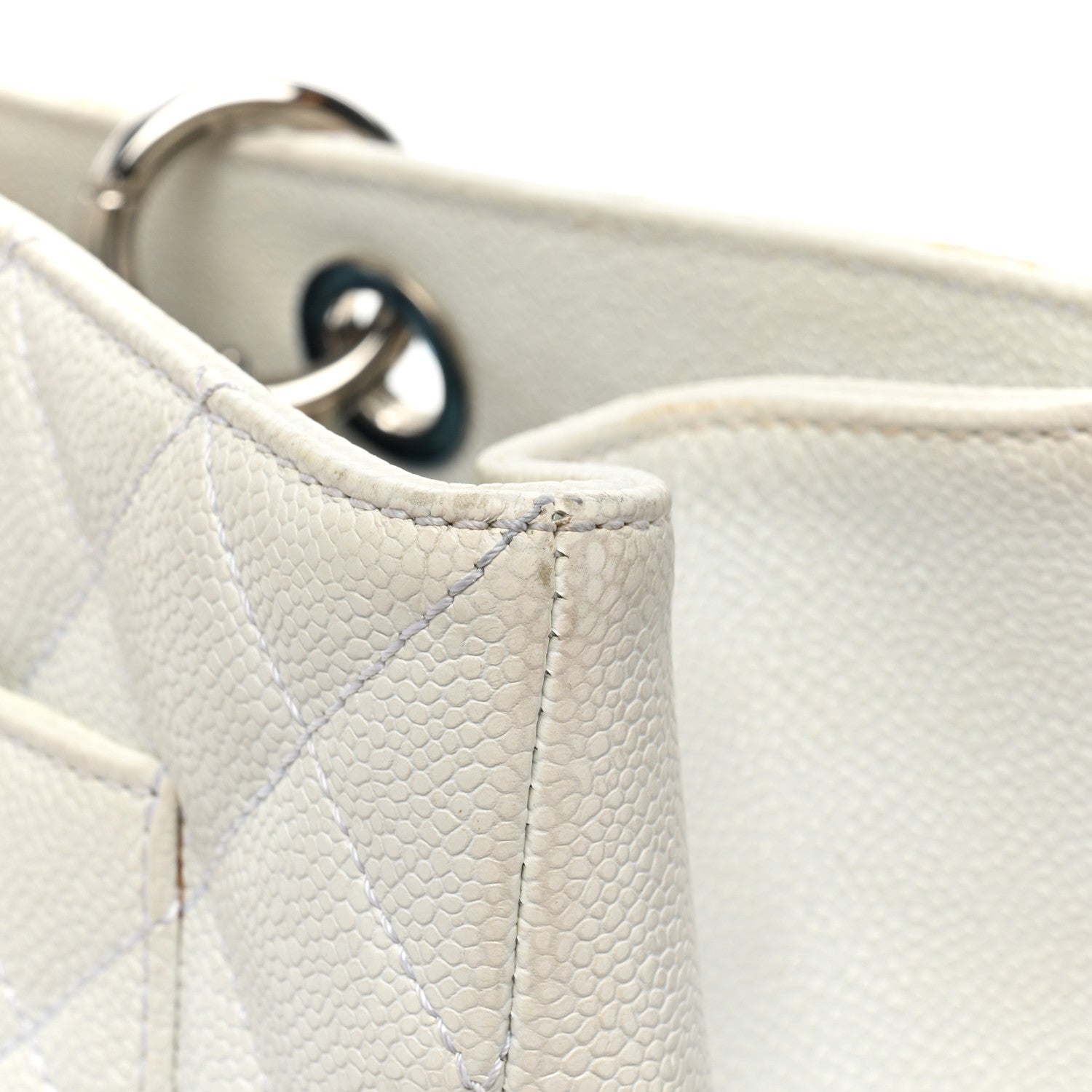 Chanel Caviar Quilted XL Grand Shopping Tote GST White 18 of 27