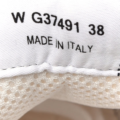 Chanel Calfskin Mesh Lycra Suede Womens Logo Sneakers 38 White 9 of 10