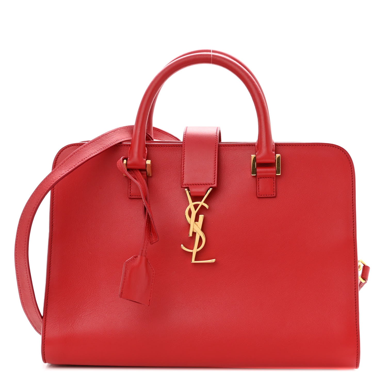Saint Laurent Calfskin Baby Monogram Cabas Red 1 of 10