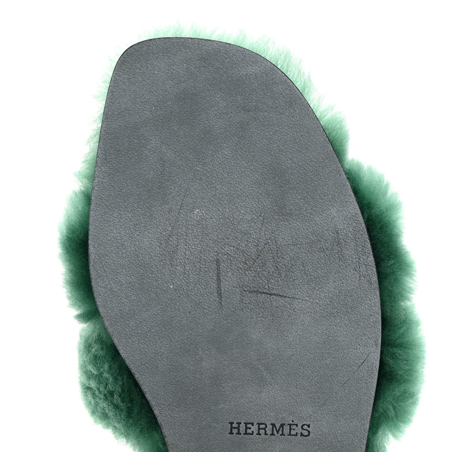 Hermes Woolskin Oran Sandals 36 Vert Anglais 8 of 8