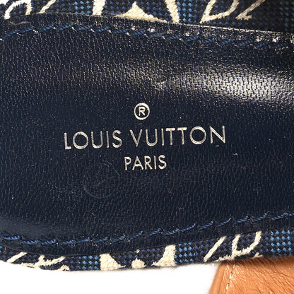 Louis Vuitton Jacquard Calfskin Since 1854 Boundary Wedge Sandals 39 Blue 8 of 8