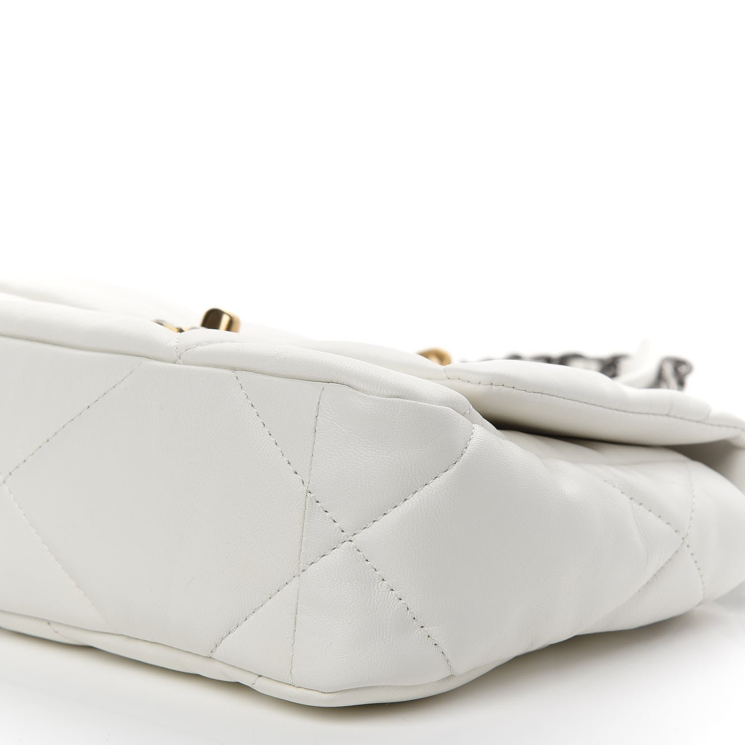 Chanel Goatskin Quilted Medium Chanel 19 Flap White 9 of 9
