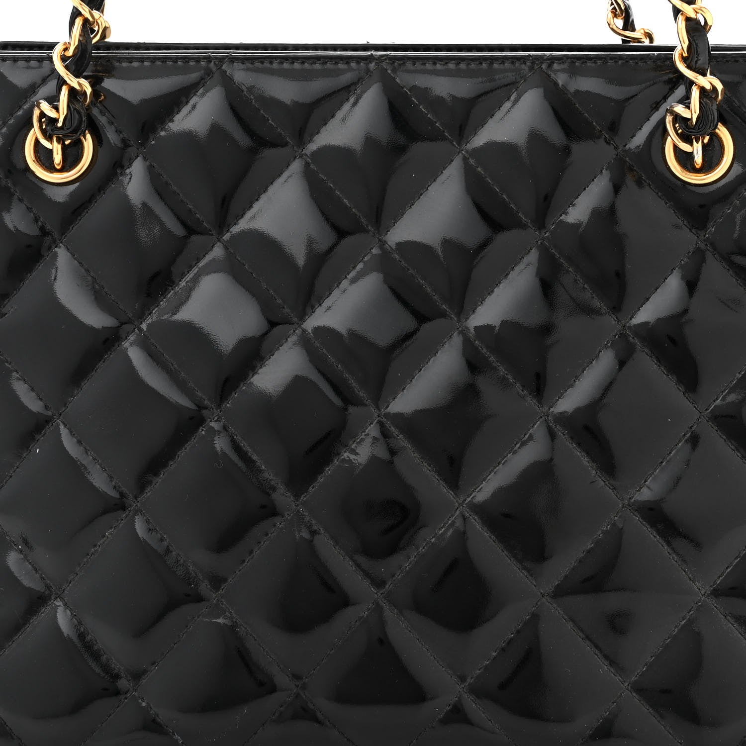 Chanel Patent Quilted CC Shoulder Bag Black 9 of 13