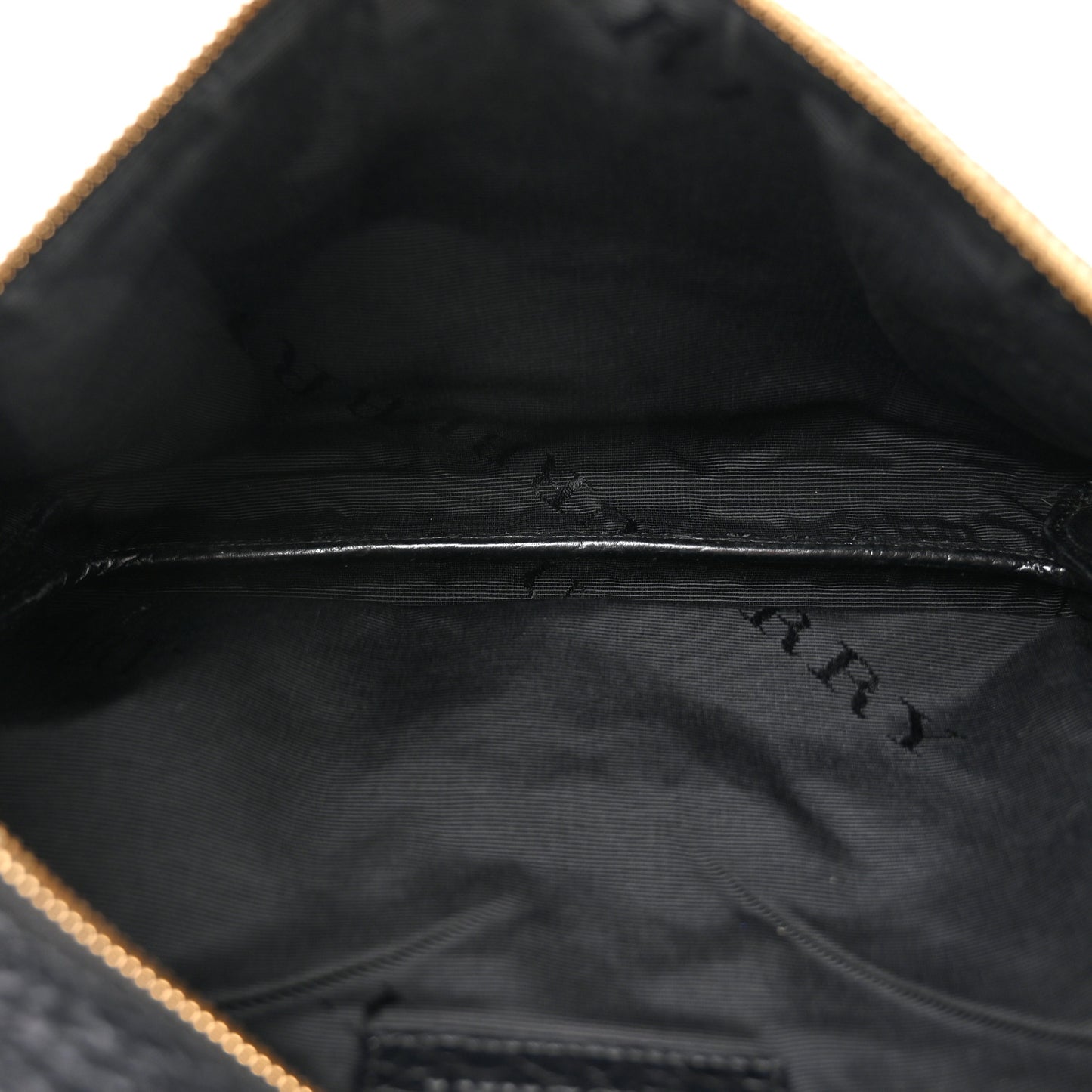 Signature Grain Calfskin Check Embossed Medium Balmoral Clutch Bag Black