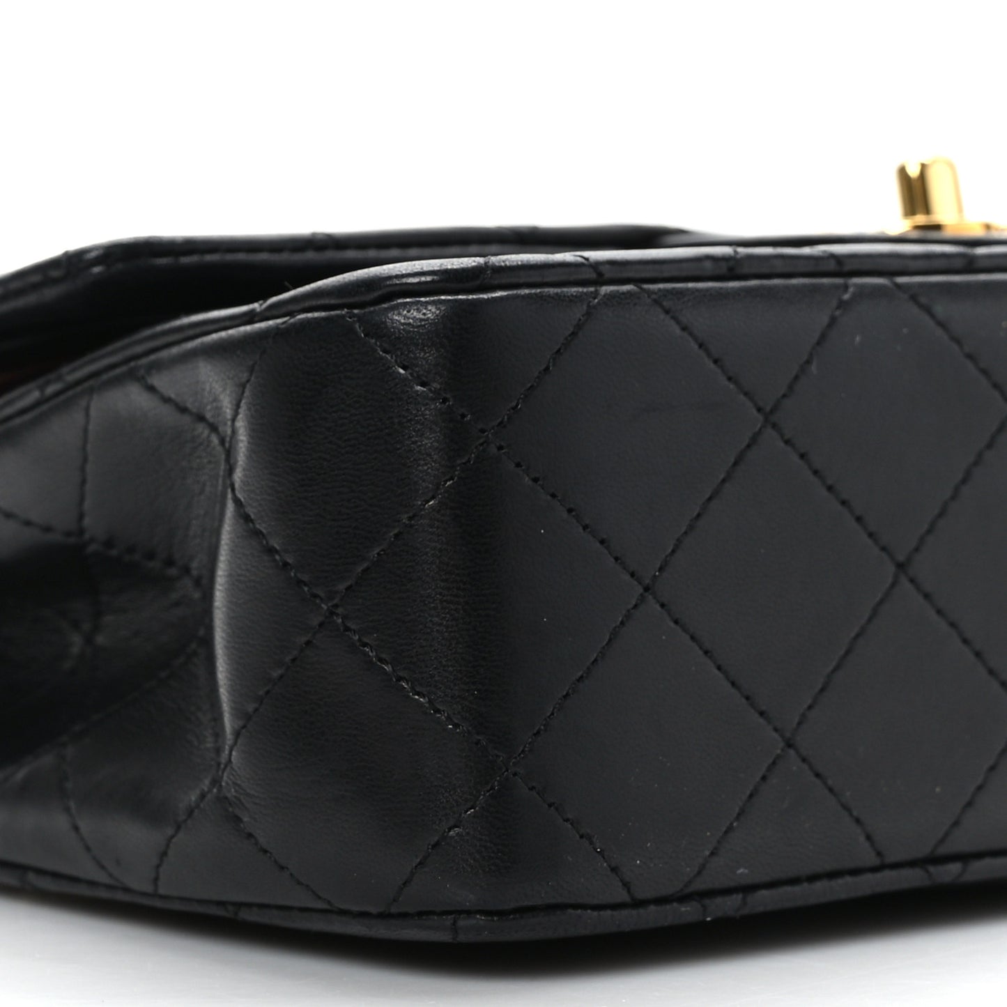 Lambskin Quilted Small Double Flap Black