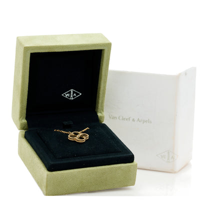 Van Cleef & Arpels 18K Yellow Gold Guilloche Vintage Alhambra Pendant Necklace 6 of 6