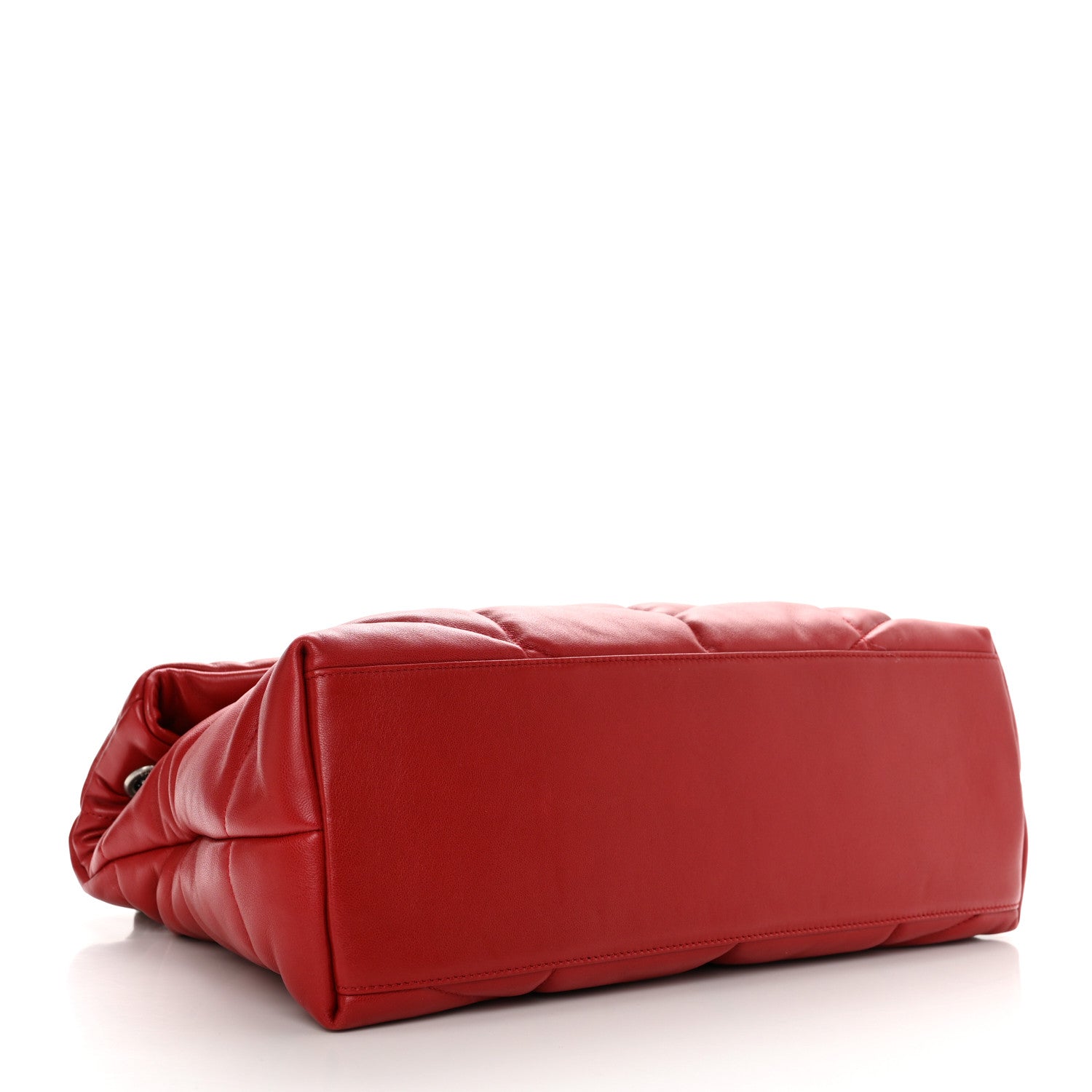 Saint Laurent Lambskin Quilted Medium Loulou Puffer Monogram Chain Satchel Red 4 of 11