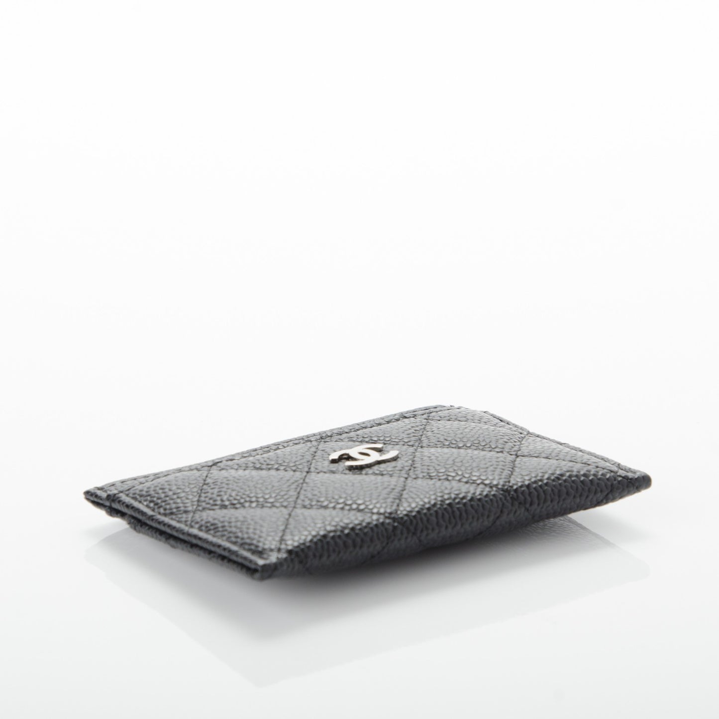 Caviar Quilted Card Holder Black