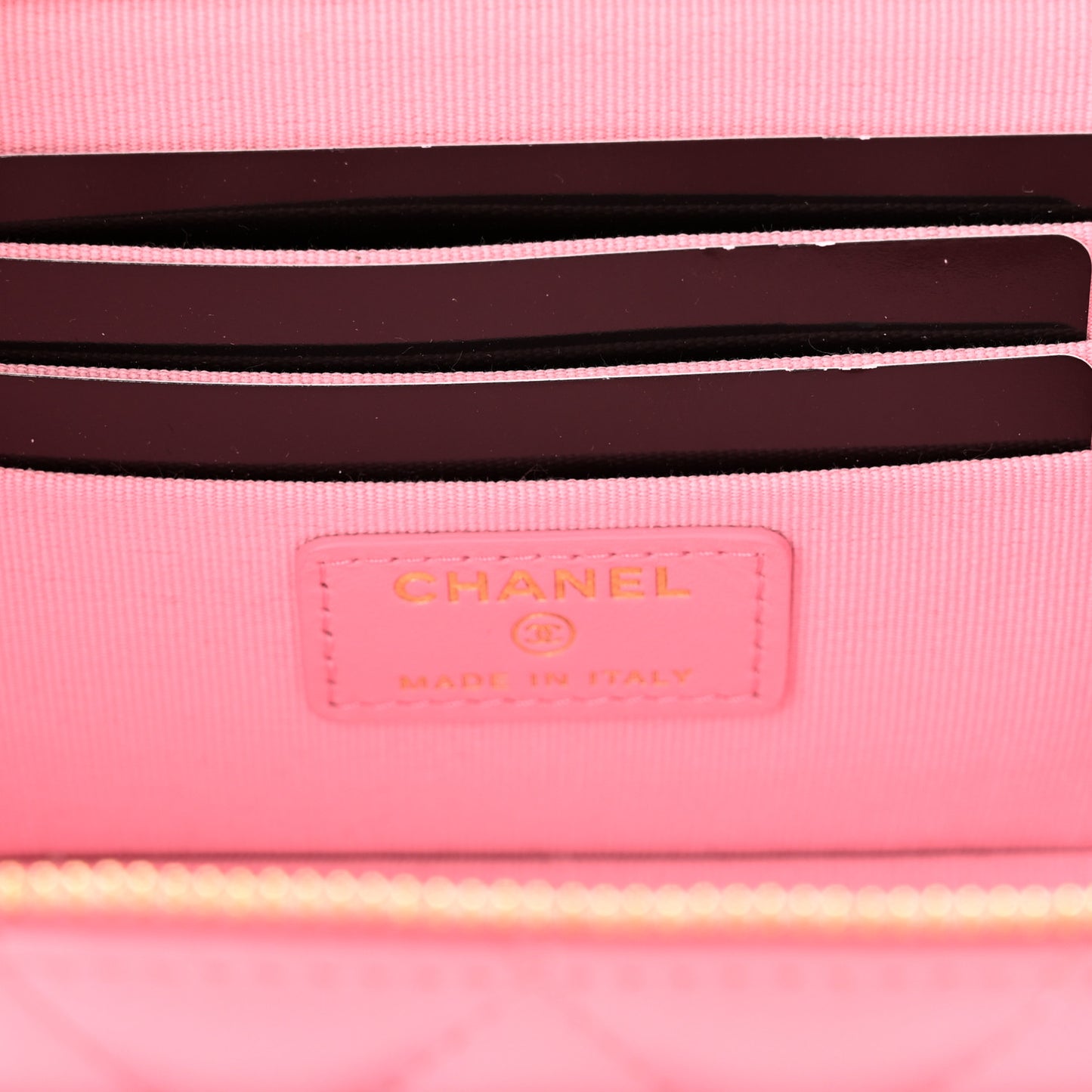 Lambskin Quilted Polly Pocket East West Top Vanity With Chain Pink