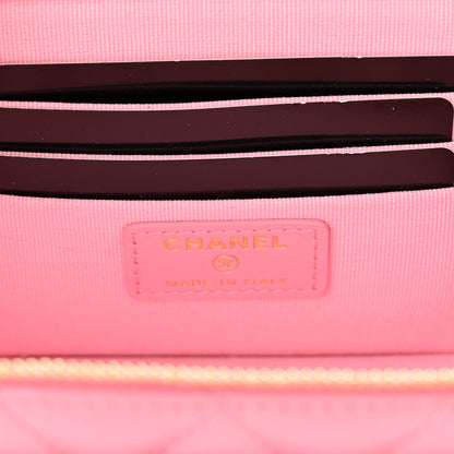 Chanel Lambskin Quilted Polly Pocket East West Top Vanity With Chain Pink 7 of 12