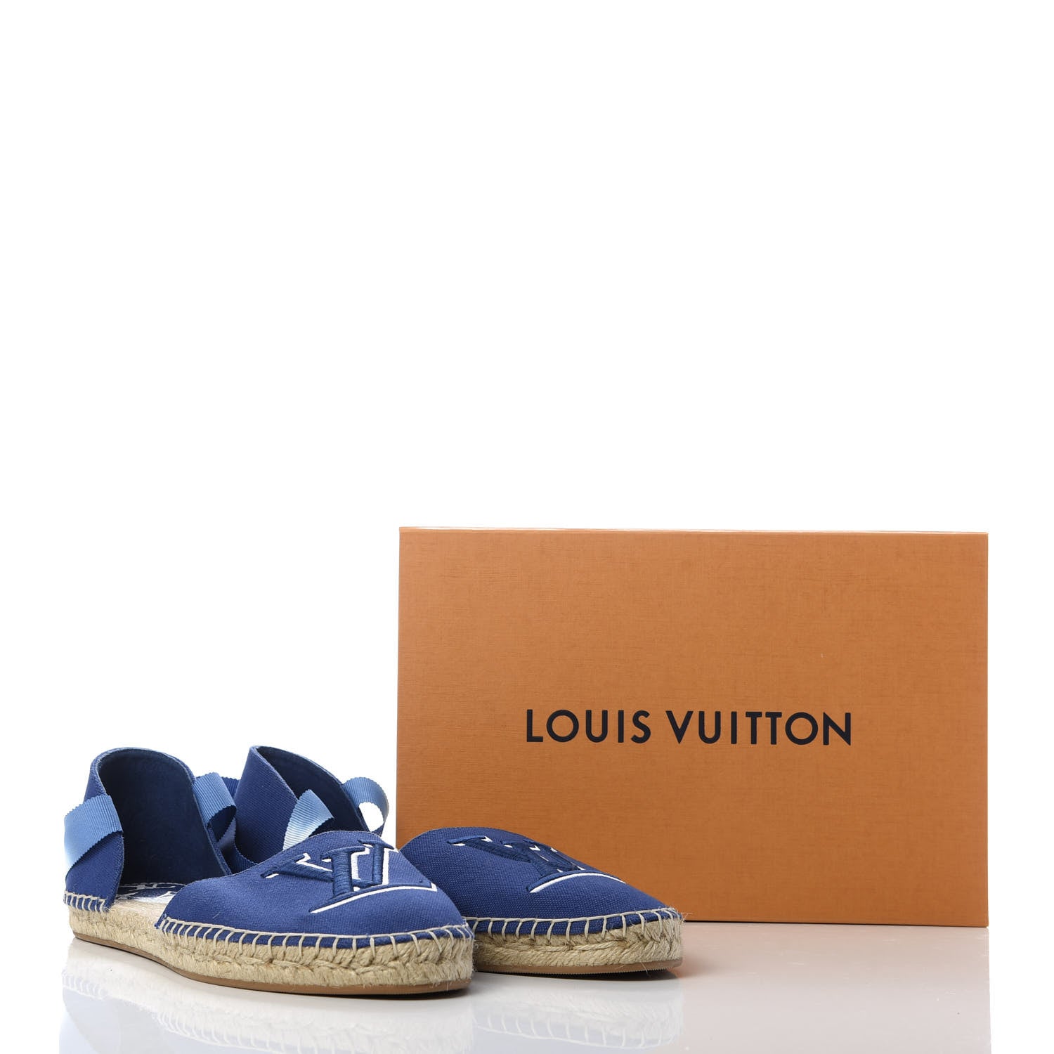 Louis Vuitton Canvas Escale Starboard Espadrille Flats 39.5 Blue 9 of 9
