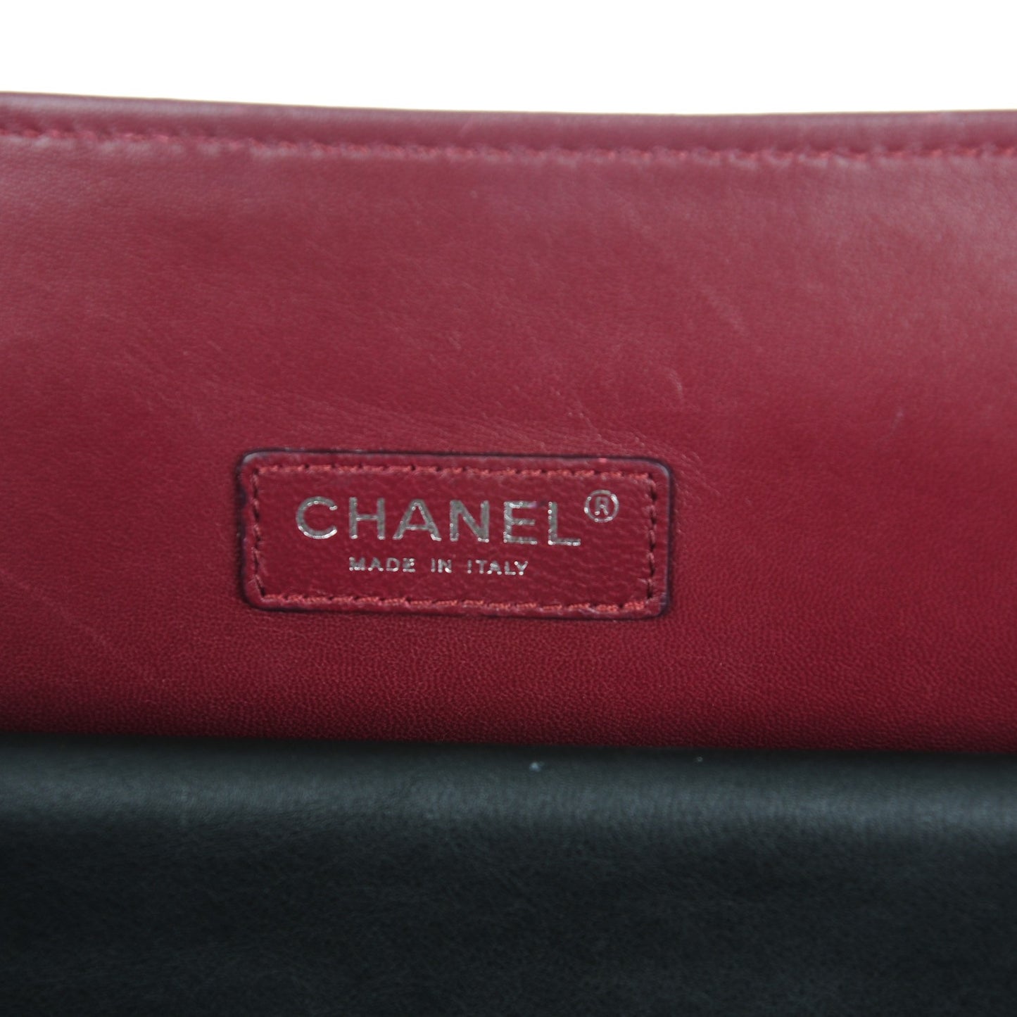 Calfskin Stitched Large Shopping Tote Black